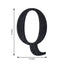 Decorative Rhinestone Alphabet "Q" Letter Stickers, Glitter Adhesive Craft Letters Black DIY Sparkle Embellishments 8"
