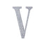 Decorative Rhinestone Alphabet "V" Letter Stickers, Glitter Adhesive Craft Letters Silver DIY Sparkle Embellishments 4"
