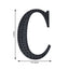 Decorative Rhinestone Alphabet "C" Letter Stickers, Glitter Adhesive Craft Letters Black DIY Sparkle Embellishments 4"