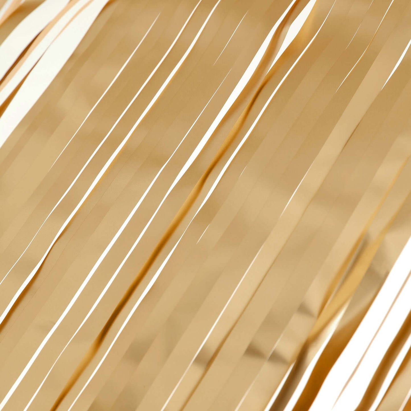 Metallic Foil Fringe Table Skirt Matte Gold with Self Adhesive Backing - Durable Tinsel Skirt for Parties 30"x9ft