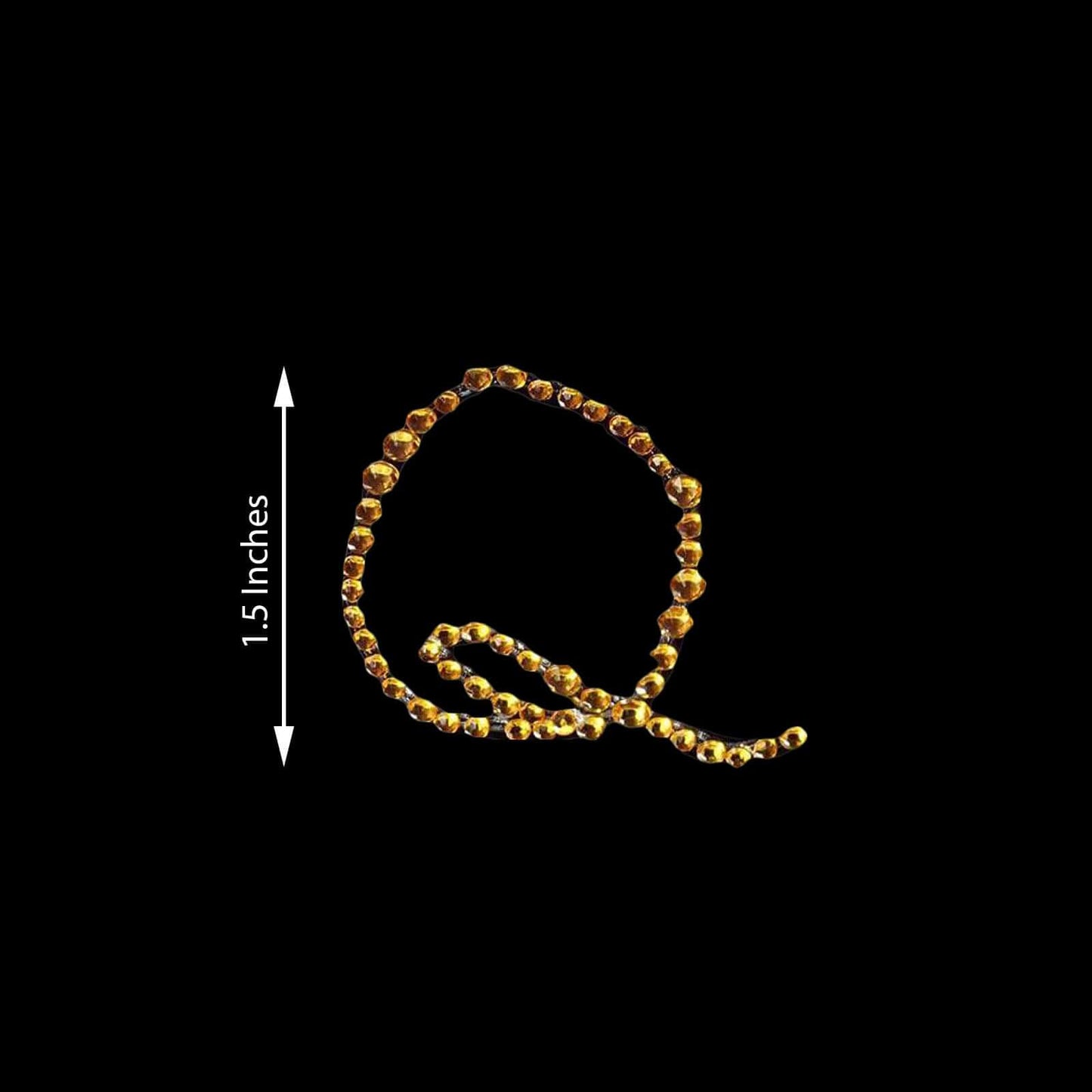 12 Pack 1.5" Gold Rhinestone Monogram Letter Jewel Sticker Self Adhesive DIY Diamond Decor - Q