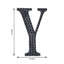 Decorative Rhinestone Alphabet "Y" Letter Stickers, Glitter Adhesive Craft Letters Black DIY Sparkle Embellishments 8"