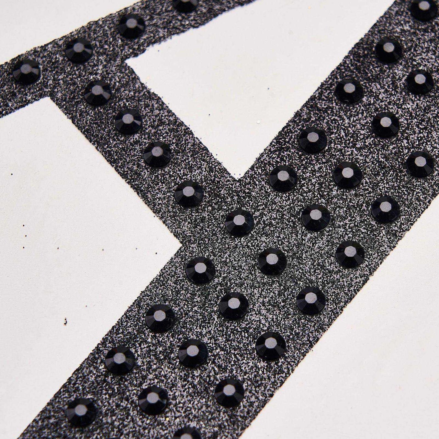 Decorative Rhinestone Alphabet "K" Letter Stickers, Glitter Adhesive Craft Letters Black DIY Sparkle Embellishments 6"