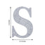 Decorative Rhinestone Alphabet "S" Letter Stickers, Glitter Adhesive Craft Letters Silver DIY Sparkle Embellishments 4"