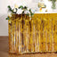Metallic Foil Fringe Table Skirt Gold with Self Adhesive Backing - Durable Tinsel Skirt for Parties 30"x9ft