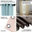 2 Pack Handmade Dusty Blue Faux Linen Curtains 52"x64", Curtain Panels With Chrome Grommets