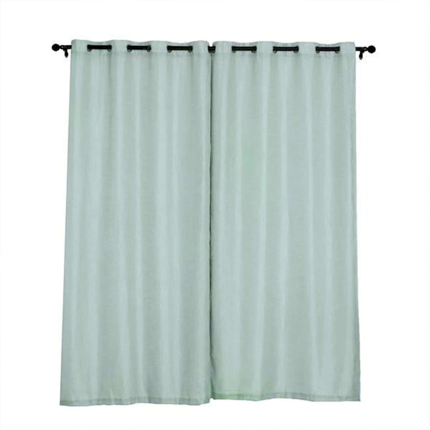 2 Pack Handmade Dusty Blue Faux Linen Curtains 52"x84", Curtain Panels With Chrome Grommets