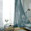 2 Pack Handmade Light Blue Faux Linen Curtains 52"x108", Curtain Panels With Chrome Grommets