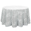 Sequin 120" Round Tablecloth Silver - Seamless Diamond Glitz Table Cover