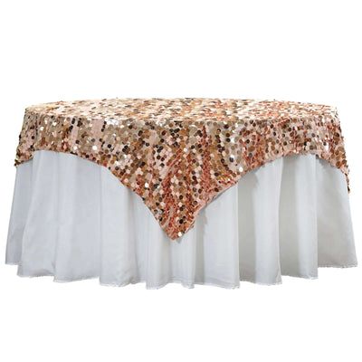 Sequin 72"x72" Table Overlay Square Tablecloth Blush - Big Payette Table Cover
