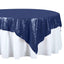 Sequin 72"x72" Table Overlay Square Tablecloth Navy Blue - Sparkly Table Cover