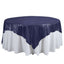 Sequin 90"x90" Table Overlay Square Tablecloth Navy Blue - Sparkly Table Cover
