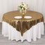 Polyester 72"x72" Table Overlay Square Tablecloth Antique Gold - Sequin Dots Wrinkle-Free Table Cover