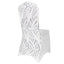 Spandex Chair Cover with Wave Embroidered Sequins for Banquet Chairs White/Black - Luxe Glittering Stretch Fitted Slipcover