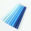 8-Pack LED Flickering Lighting Mixed Blue - Flameless Battery Operated Taper Candles 11"