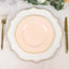 10-Pack Plastic Dinner Plates in Nude with Gold Scalloped Rim - Disposable Party Plates 9"