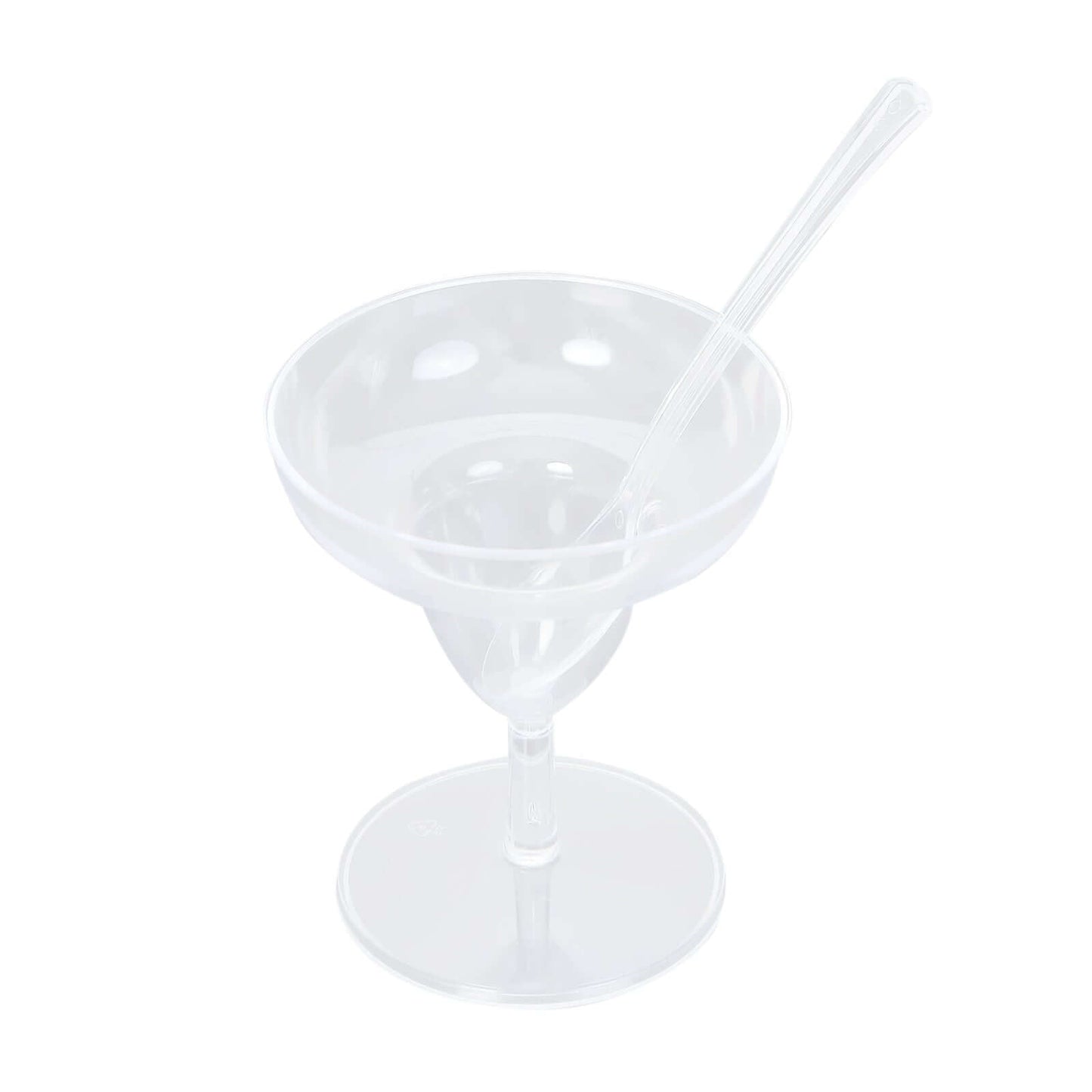 24-Pack Plastic Margarita Glasses Mini Clear with Spoons - Great for Appetizers 2oz
