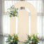 Set of 2 Beige Spandex Fitted Wedding Arch Covers for Round Top and Double Arch Chiara Backdrop Stands - 6ft,8ft