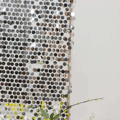 Set of 2 Silver Payette Sequin Wedding Arch Covers for Round Top and Double Arch Chiara Backdrop Stands - 6ft,8ft