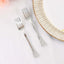 25-Pack Plastic Forks Silver Heavy Duty with Fluted Handles - Durable Disposable Tableware 7"