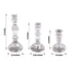 Set of 3 Glass Taper Candle Holders Fluted Design Clear - Ribbed Crystal Candlestick Stands 4", 6", 8"