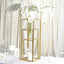 Set of 4 Metal Flower Stands Frame Wedding Column Centerpieces Matte Gold - Durable Display 16"/24"/32"/40"