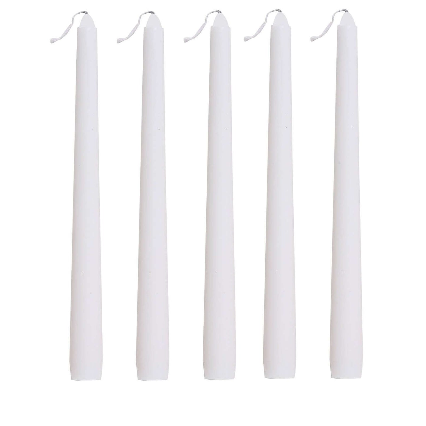 10-Pack Taper Candles Premium Wax Design White - Unscented Candles for Upscale Settings 10"