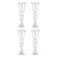 4-Pack Glass Trumpet Vases Pilsner Curved Design Clear - Stylish Flower Centerpieces for Events 20"