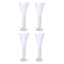 4-Pack Glass Trumpet Vases Crystal Ball Design Clear - Stylish Floral Table Centerpieces for Events 18"