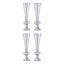 4-Pack Glass Trumpet Vases Crystal Ball Design Clear - Stylish Reversible Floral Centerpieces 15"