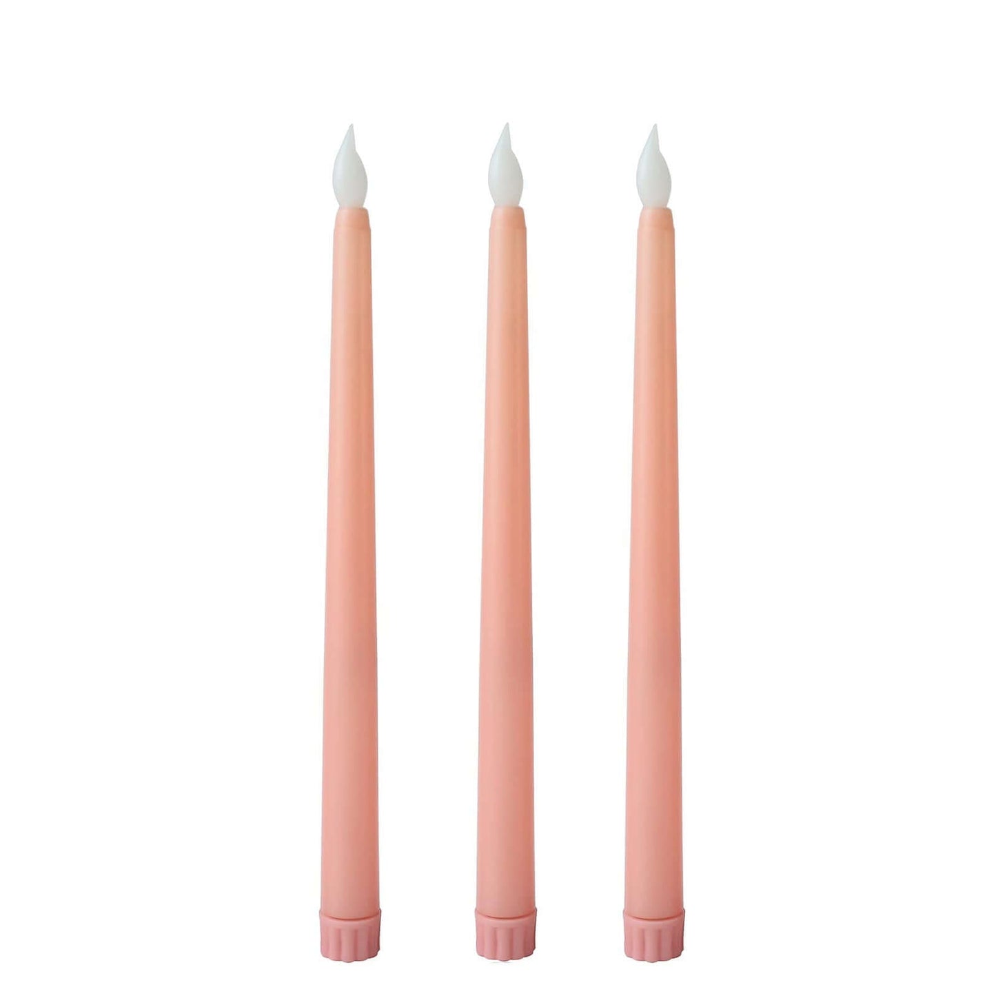 3-Pack LED Decorative Lighting Warm Flickering Blush - Flameless Taper Candles 11"