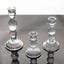 Set of 3 Glass Taper Candle Holders Fluted Design Clear - Ribbed Crystal Candlestick Stands 4", 6", 8"
