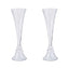Set of 2 Glass Trumpet Vases Reversible Clarinet Style Clear - Decorative Flower Centerpieces for Events 28"