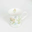 Greenery Theme Bridal Shower Gift Set, 2 Pack Porcelain Tea Cups With Matching Keepsake Gift Box and Satin Ribbon Handle