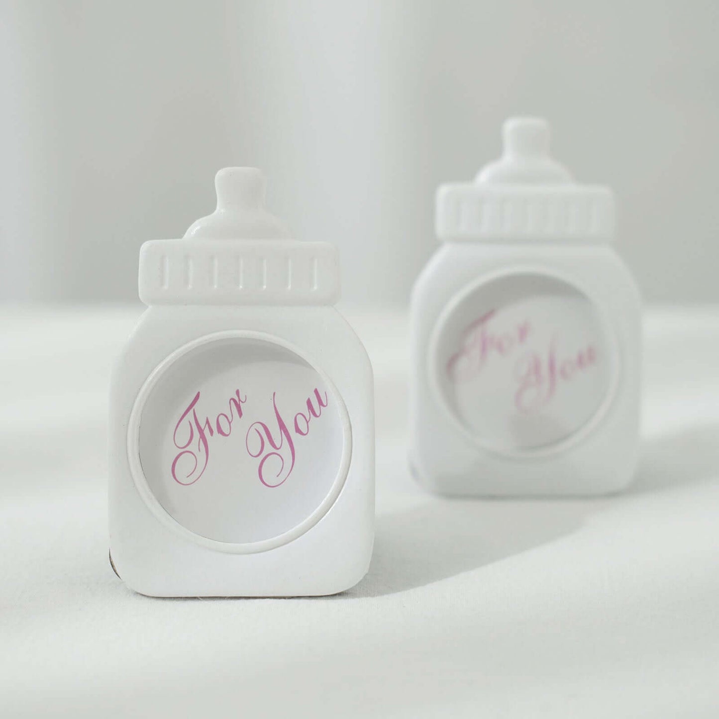 4 Pack White Resin 4" Baby Feeding Bottle Picture Frame Party Favors, Baby Shower Favors, Gender Reveal Party Gifts