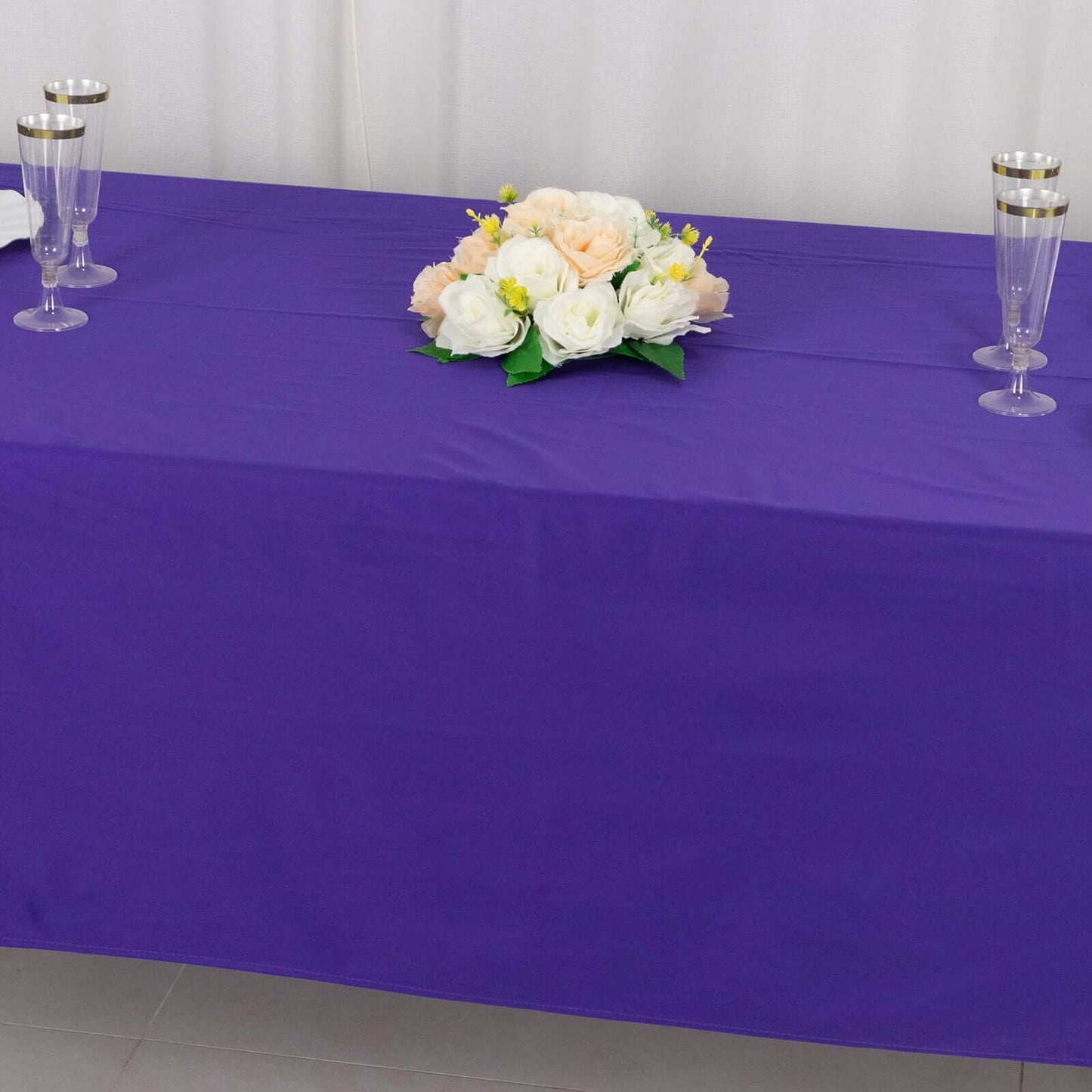 Scuba Rectangular 60"x102" Tablecloth Purple - Wrinkle Free & Stain Resistant Table Cover