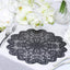 6-Pack Dining Table Mats Floral Lace Design Black - Vinyl Non-Slip Surface with Vintage Appeal 15"