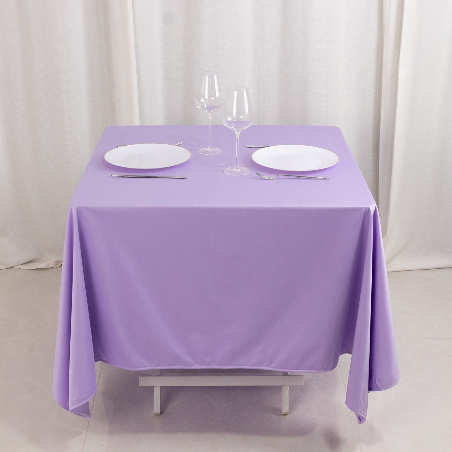 Scuba Square 70"x70" Tablecloth Lavender Lilac - Wrinkle Free & Stain Resistant Table Cover