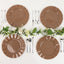 10-Pack Plastic 11" Round Dinner Plates in Coffee Brown Ruffled Rim with Gold Edging - Sturdy Disposable Dinnerware
