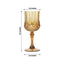 6-Pack Plastic Cocktail Goblets Amber Gold Transparent Crystal Cut - Shatterproof Drinkware 8oz