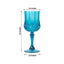 6-Pack Plastic Cocktail Goblets Ocean Blue Transparent Crystal Cut - Shatterproof Drinkware 8oz