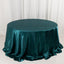Satin 132" Round Tablecloth Peacock Teal - Stylish Seamless Table Cover