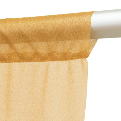 Sheer Backdrop Curtain Panel 5ft Ã— 10ft Gold â€“ Wedding Arch Drape with Rod Pocket - Backdrops