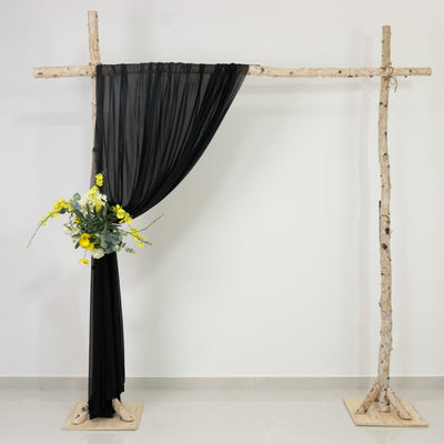 Black Sheer Backdrop Drape â€“ 5ft x 14ft Wedding Arch & Ceiling Decor Panel, Wrinkle Free with Soft Shimmer