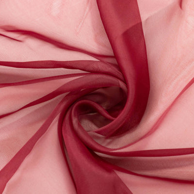 5ftx32ft Burgundy Chiffon Curtain Panel, Durable Flame Resistant Backdrop Ceiling Drapery With Rod Pocket
