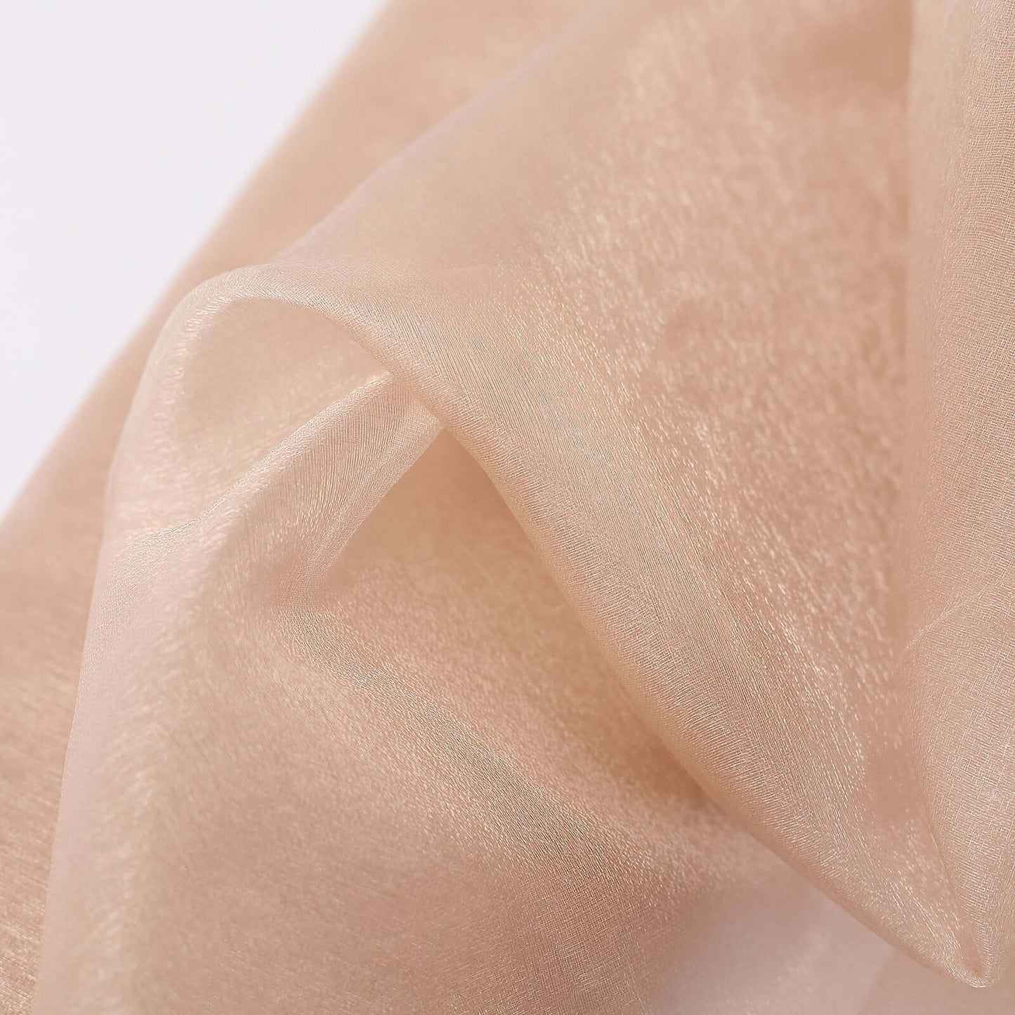 54"x10yd Nude Solid Sheer Chiffon Fabric Bolt, DIY Voile Drapery Fabric