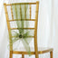5 Pack Organza Chair Sashes Olive Green - Reusable Sheer Chair Bows 6"x108"