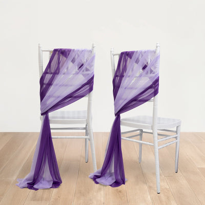 20-Pack Sheer Chair Drape Decor in Purple and Lavender Lilac â€“ 9ft Shimmer Sash, Wrinkle-Free