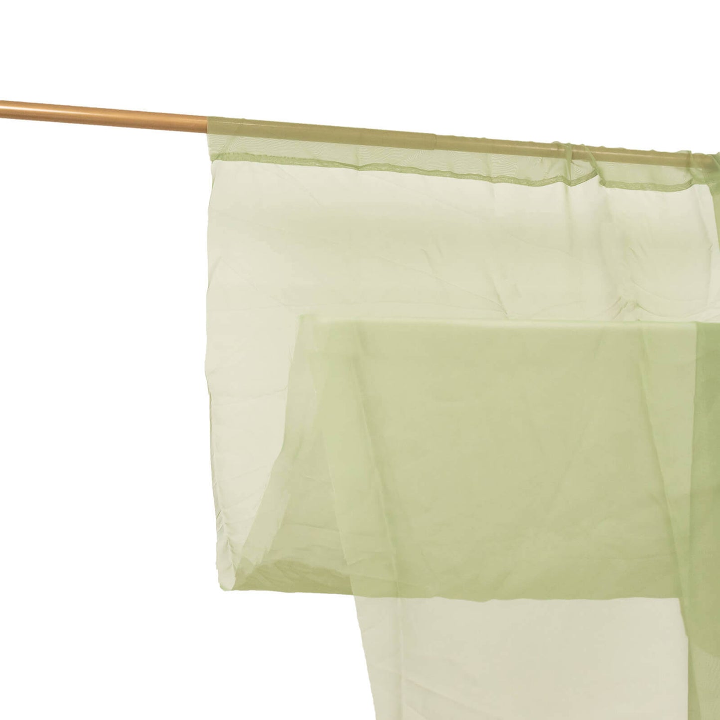5ftx14ft Dusty Sage Green Chiffon Curtain Panel, Durable Flame Resistant Backdrop Ceiling Drapery With Rod Pocket