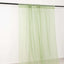 5ftx32ft Sage Green Chiffon Curtain Panel, Durable Flame Resistant Backdrop Ceiling Drapery With Rod Pocket
